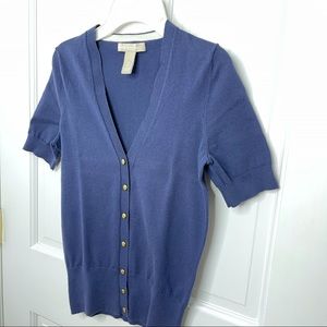 Banana Republic Navy Short Sleeve Cardigan